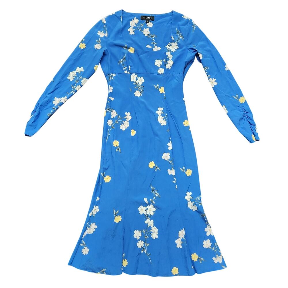 Intermix Mariabella Floral Silk Midi Dress Size 0